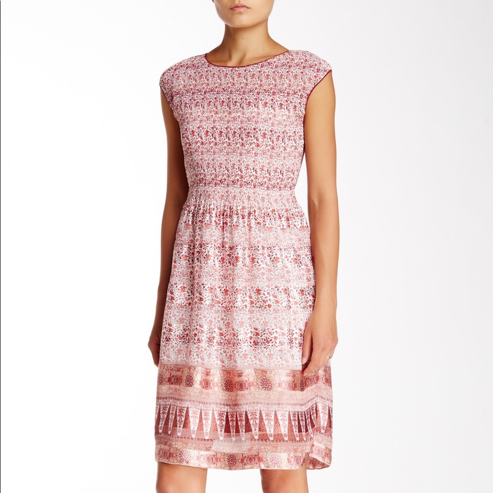 Cap Sleeve Smocked Floral Print Dress NWT!!